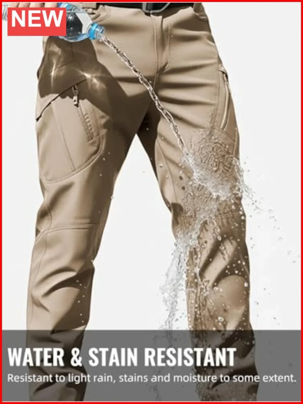 Men's Tactical Cargo Pants Stretch Ripstop Lightweight Waterproof Multi Pockets